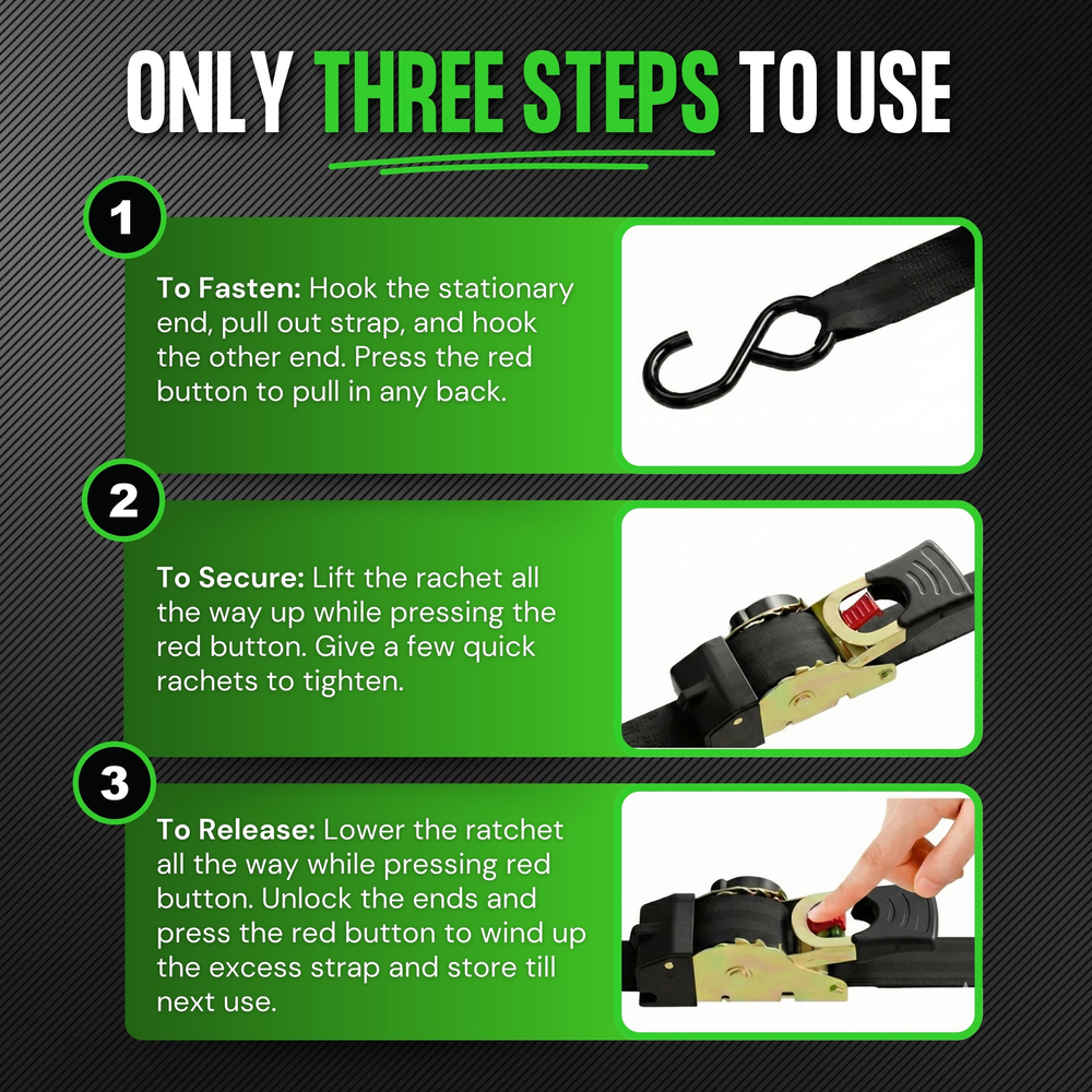 ๐ Limited Time โ Upgraded 2025 Retractable Ratchet Strap (Perfect Gift for Men๐)